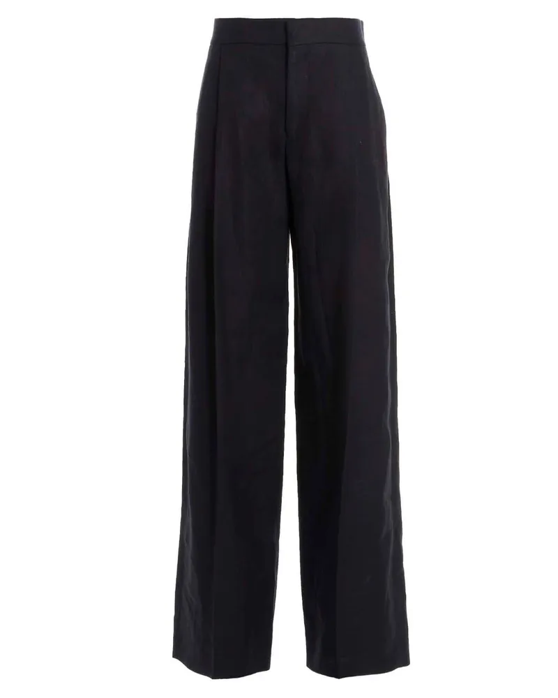 Chloé Chloé -Leinenhosen mit vorderen Falten Blau