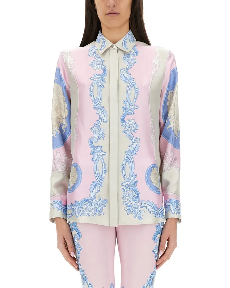 Versace Seidenhemd "Cameo Pink