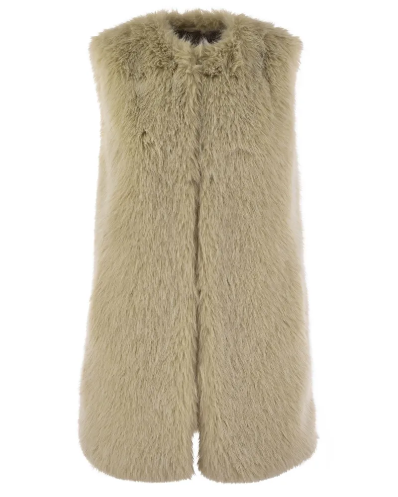 Herno Grausamkeitsfreier Pelzhülsenmantel Beige