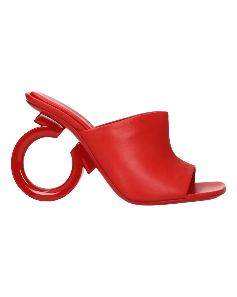 Ferragamo Damens Sandalen Rot/Flammenleder -