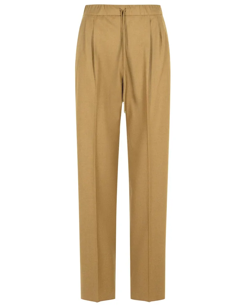 Max Mara Gatti' Dove Grey Cashmere Draw Stringhose Brown