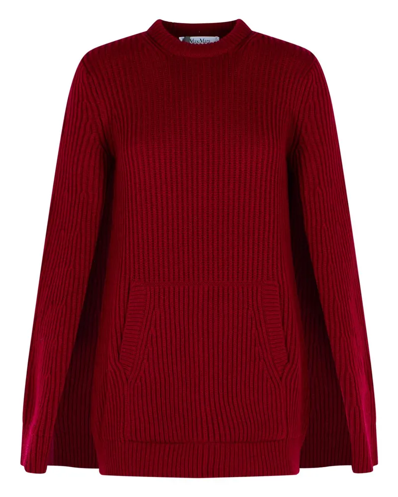 Max Mara Astoria 1234' Cape -Kleid in Himbeerwolle und Cachemire Bordeaux