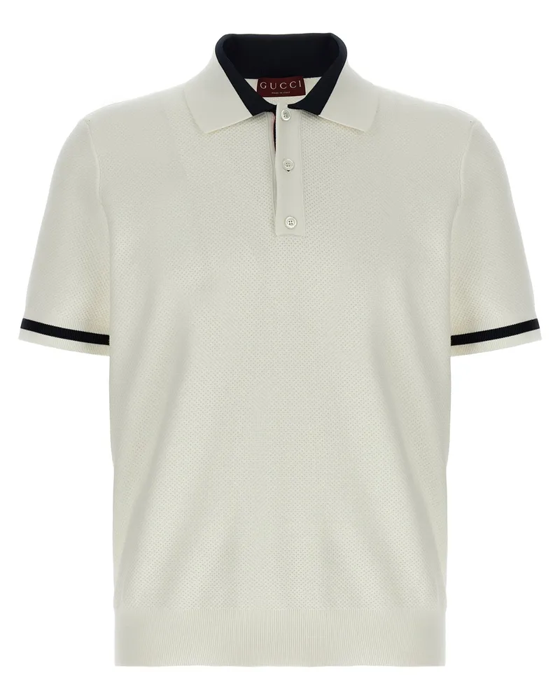 Gucci Gucci Intarsien-Poloshirt White