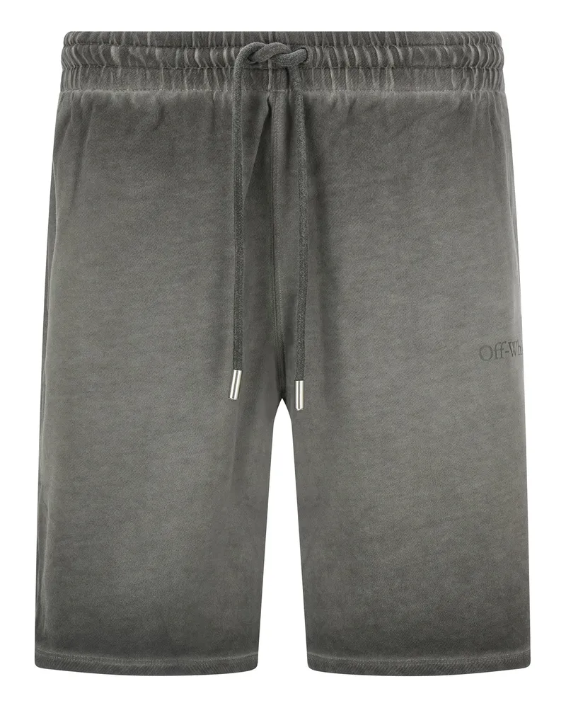OFF-WHITE Cremefarbene „Laundry Diagonal Skate“-Bermudashorts Gray