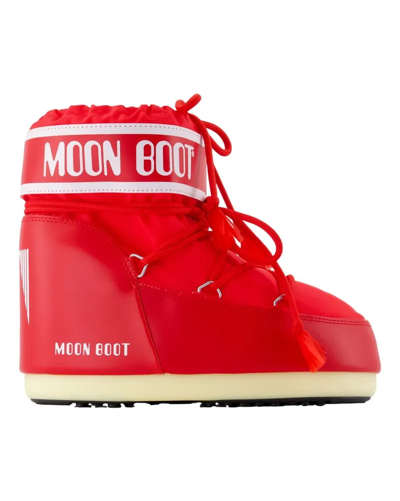 Moon Boot Icon niedrige Knöchelstiefel Mondstiefel synthetisches rot Red