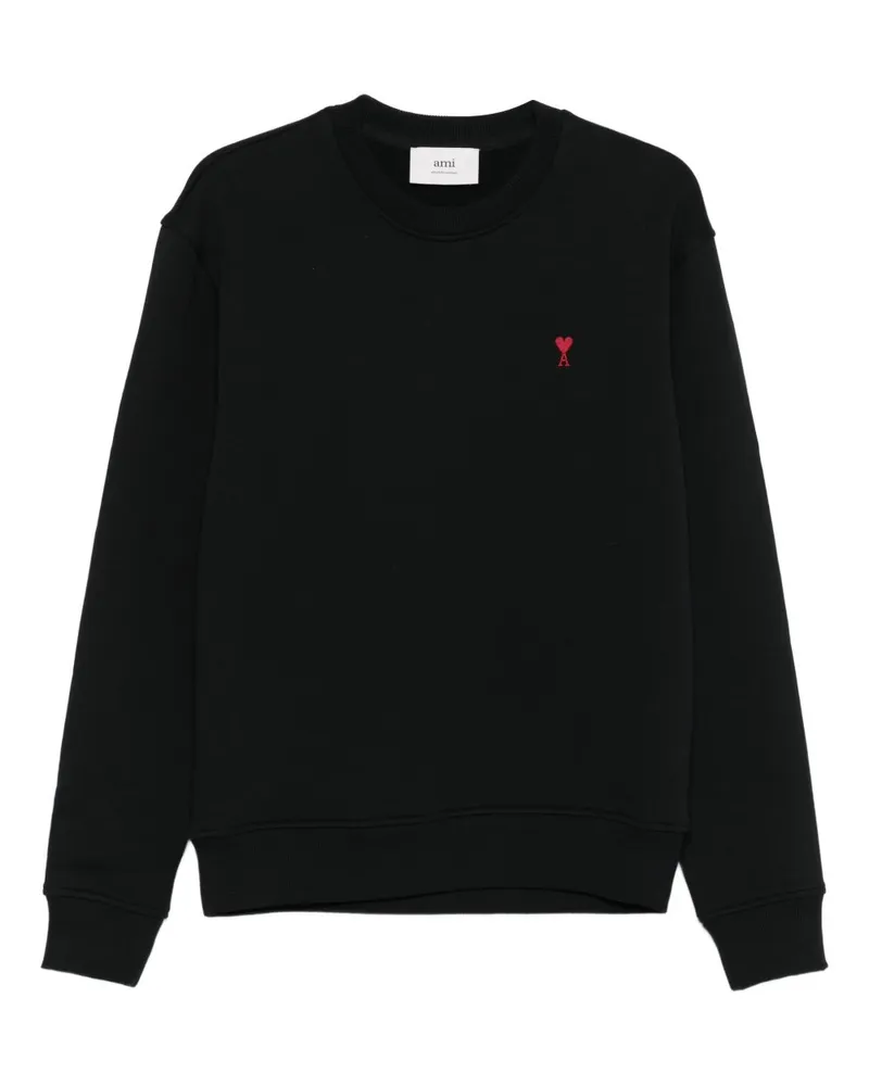 AMI Paris Ami de Coeur Baumwoll -Sweatshirt Black