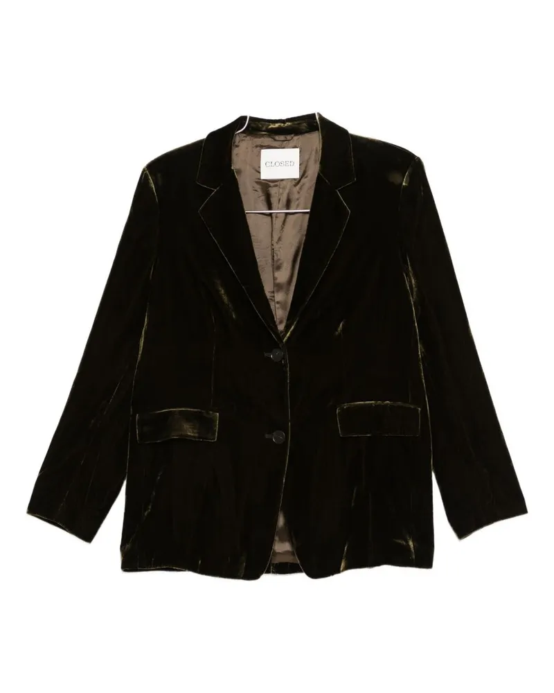Closed Geschlossene einreihige Jacke aus Samt Green