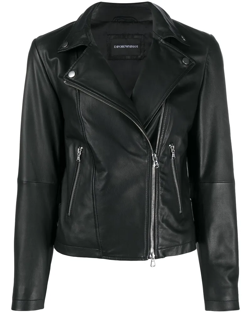 Emporio Armani Lederjacke Black