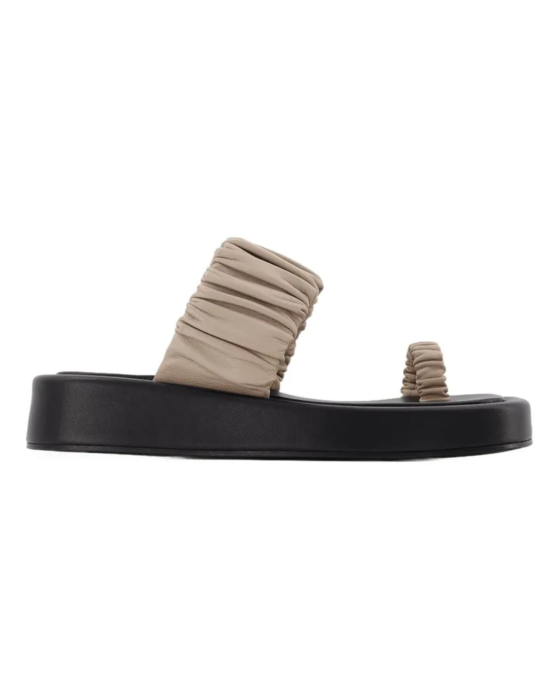 Elleme Amor -Plattform -Folien  Taupe/Black Leder Beige