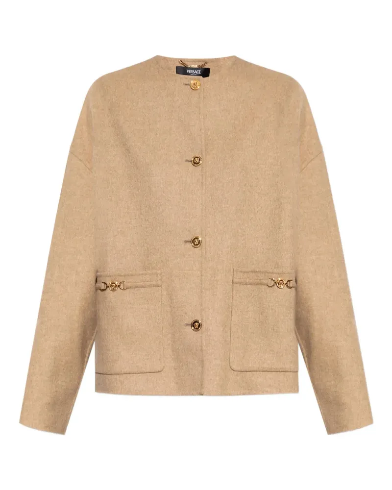 Versace Jacke mit Medusa -Details Beige