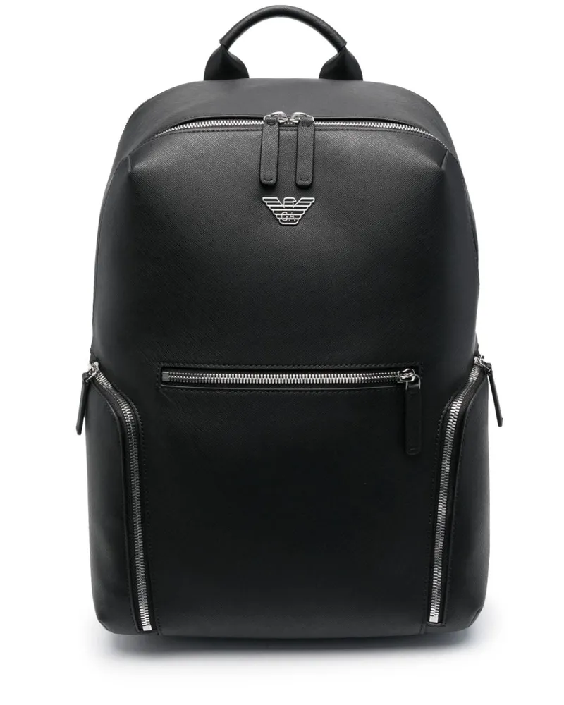 Emporio Armani Logo Backpack Black