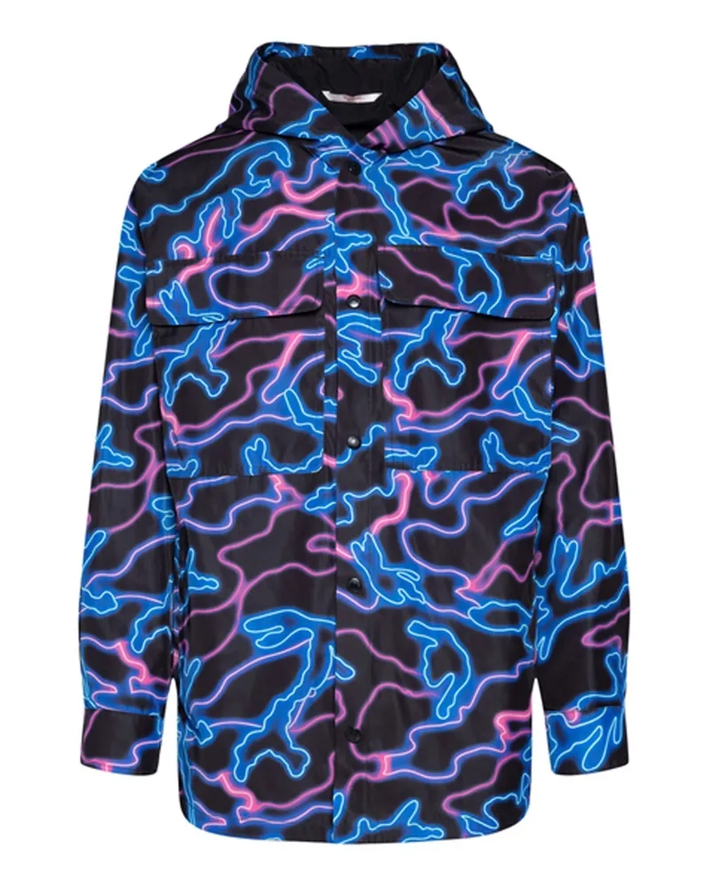 Valentino Garavani Valentino bedruckte Kapuzejacke Blau