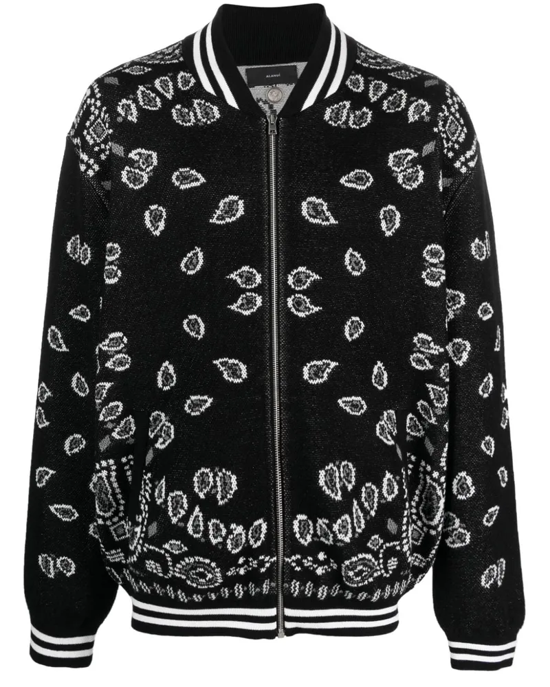 Alanui Bandana Piquet Baumwollbomberjacke Black