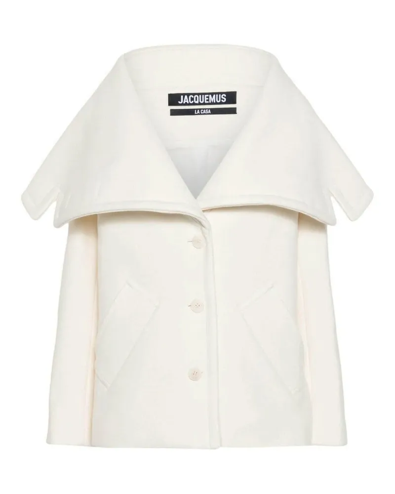 Jacquemus Le Caban Caruso drapierte Kragenjacke White