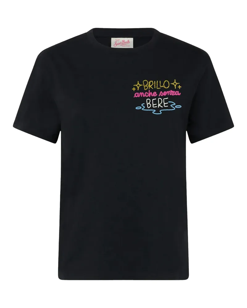 MC2 Saint Barth T Shirt Emilie Nera Con Ricamo Brillo Anche Senza Bere Black