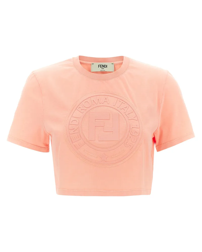 Fendi 3 D 'Fendi Roma' T -Shirt Pink