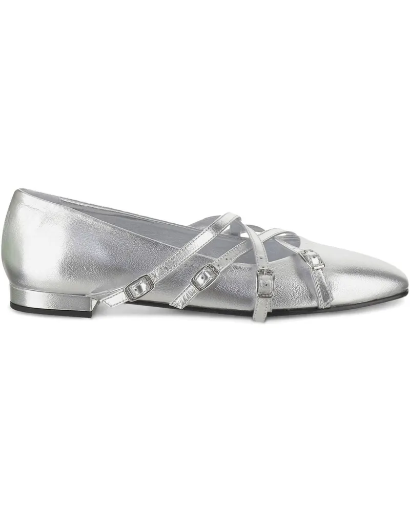 Carel Eloise Leder Ballett Flats Silver