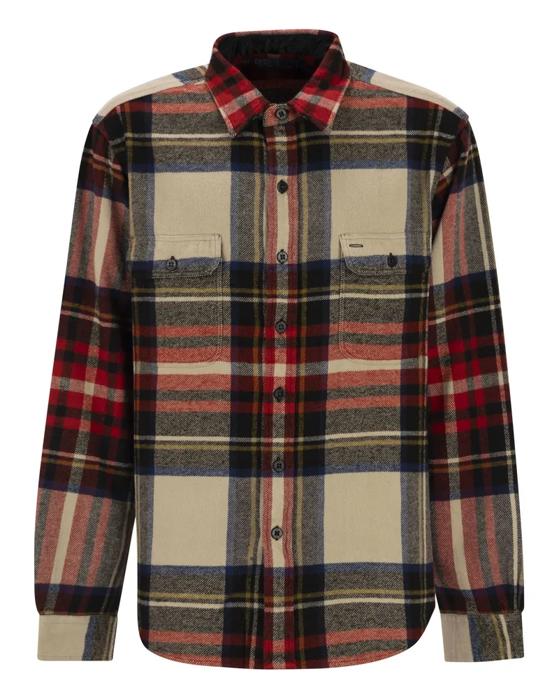 Ralph Lauren Flanell-Schottenhemd mit klassischer Passform Cream