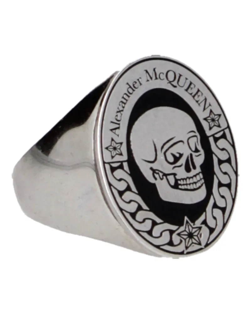 Alexander McQueen Rings Männer Messing Silber -