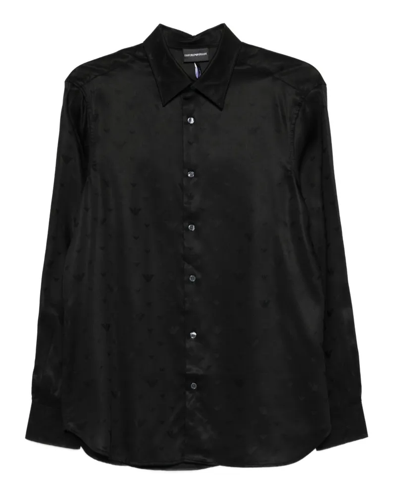 Emporio Armani Allover Logo Shirt Black