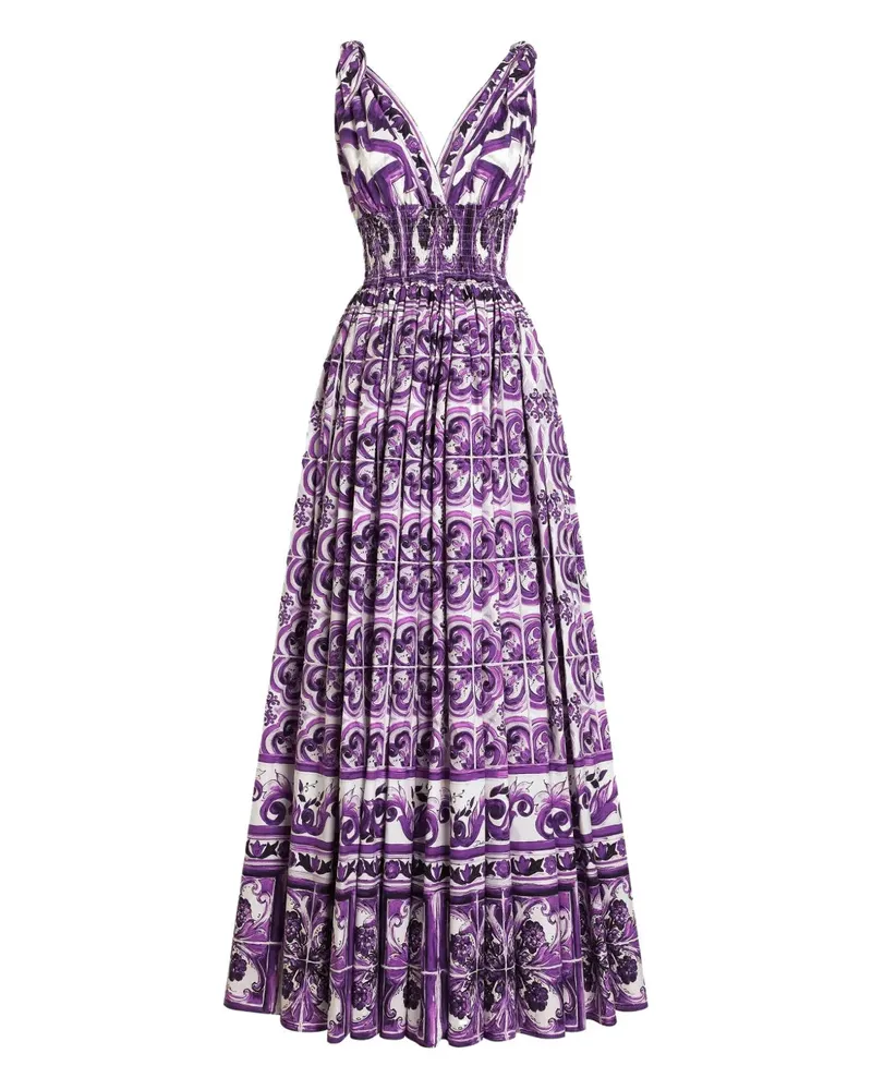 Dolce & Gabbana Midikleid mit Maiolica-Print Ip3tn