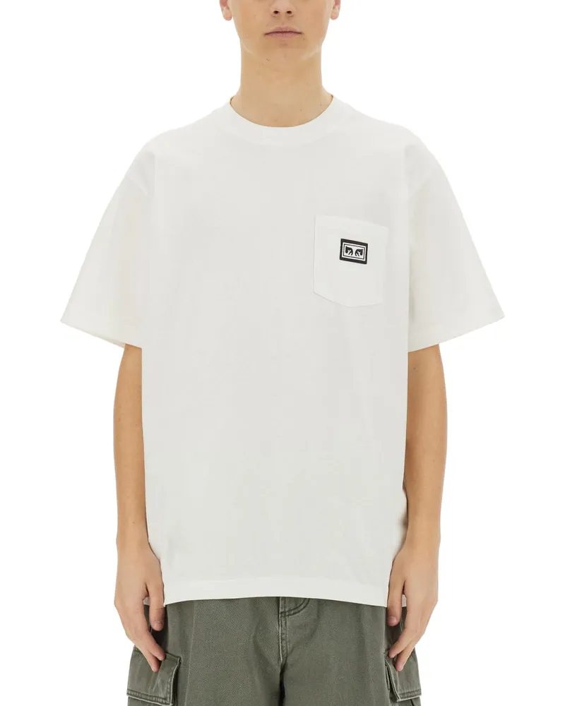 Obey Gehorchen "Augen" T -Shirt mit Tasche White
