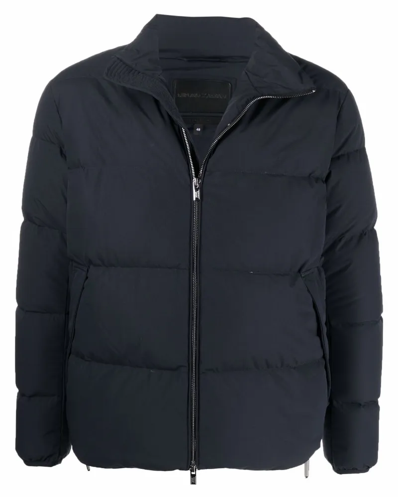 Emporio Armani Kurze Daunenjacke aus Nylon von Blue