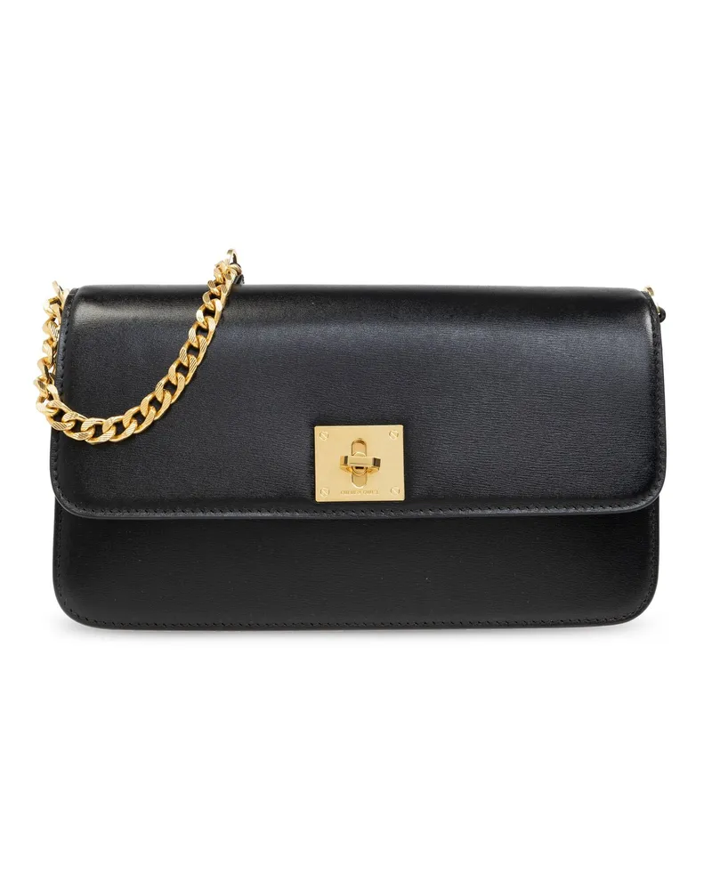 Golden Goose Golden Gänse Schmucktasche Palmellate Leder Körper Gold Metall Details 