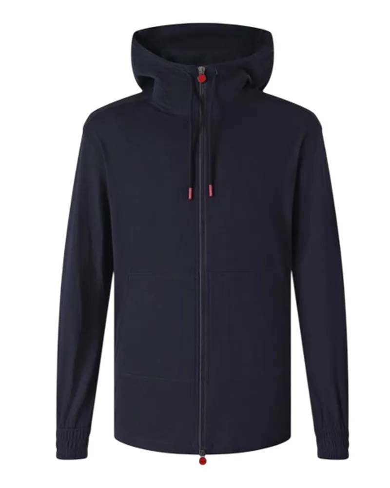 Kiton Umbi Kapuzenpullover mit Reißverschluss Blu