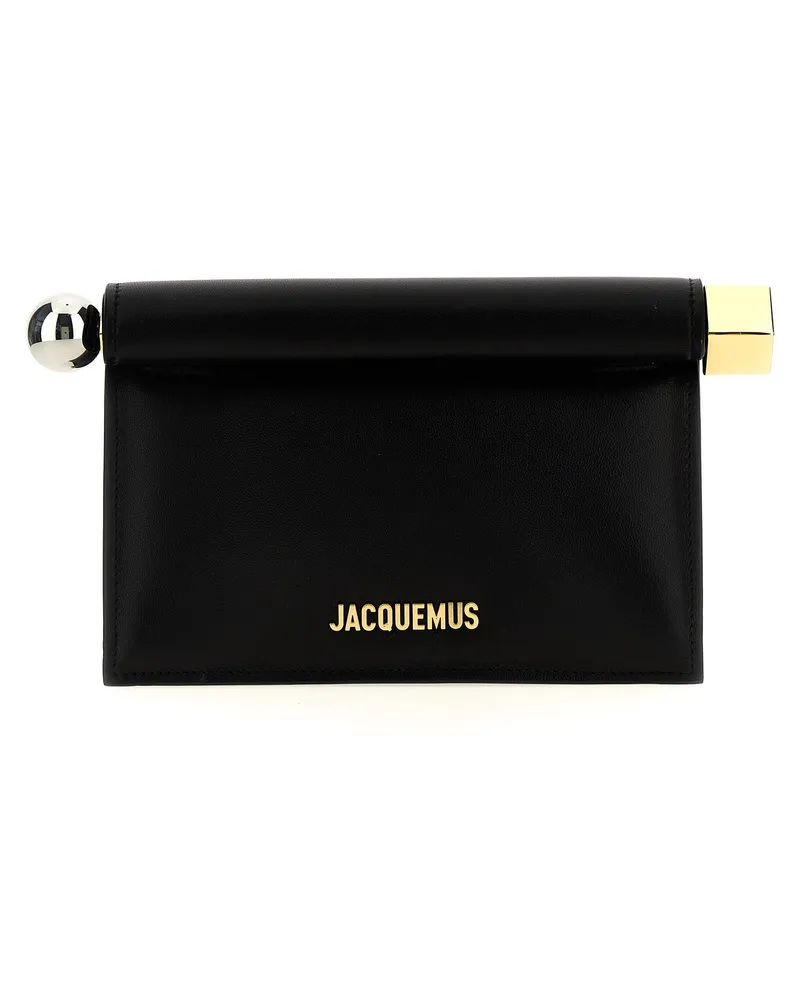 Jacquemus La Petite Pochette Rond Carré' Clutch Black