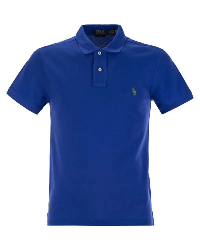 Ralph Lauren Slim Fit Pique Polo -Hemd Bluette