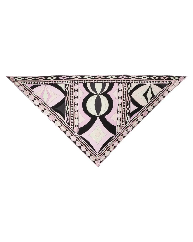 Emilio Pucci Dreieck -Schal im Halskettendruck Pink