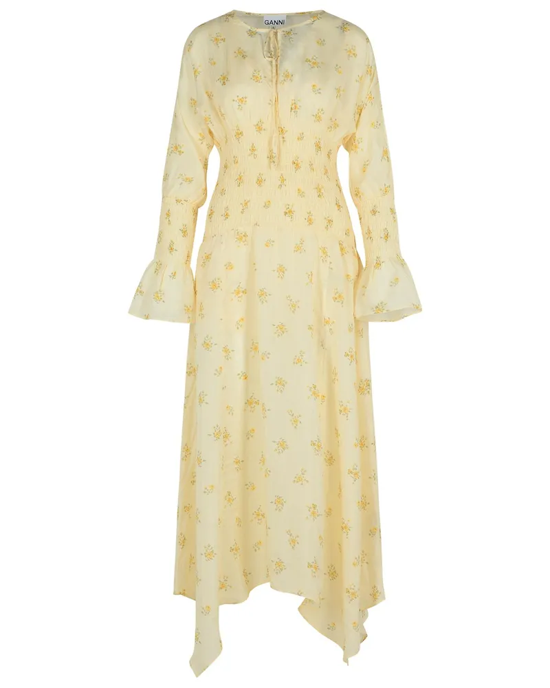 Ganni Elfenbein Viskose -Kleid Ivory