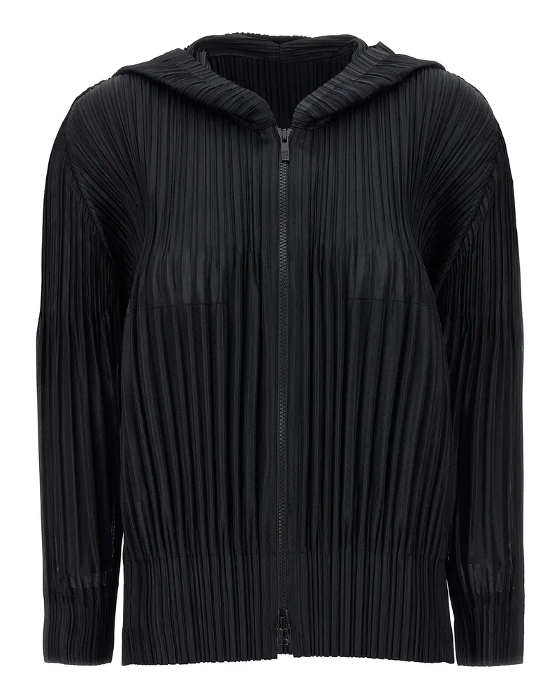 Issey Miyake Fluffy Basics“ Kapuzenbluse Black