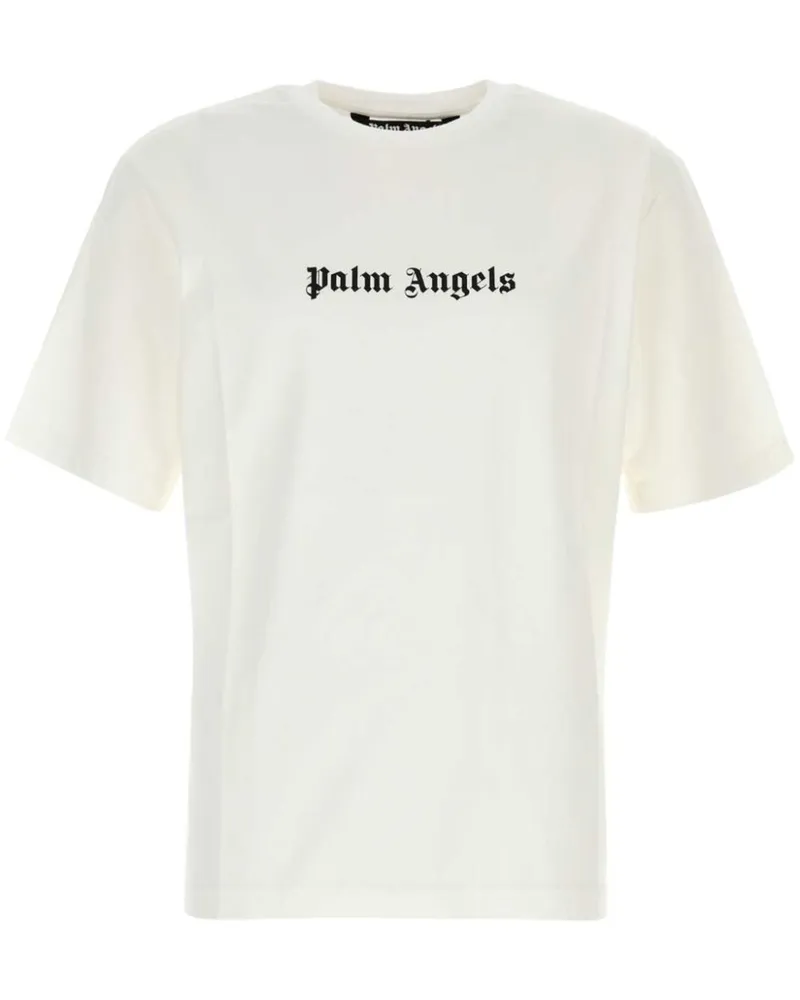 Palm Angels Classic Logo Baumwoll -T -Shirt White