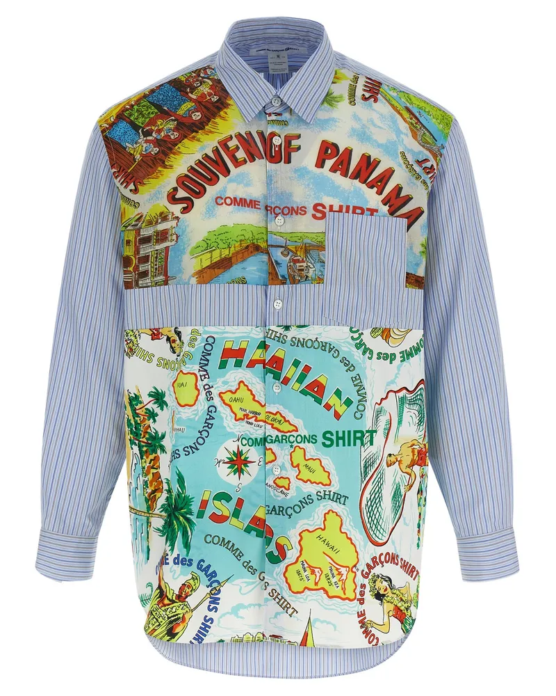 Comme des Garçons gemusterte Einsätze Hemd Multicolor