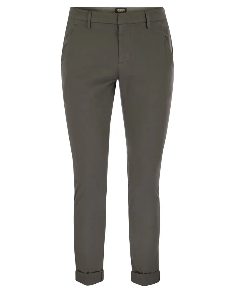Dondup GAUBERT SLIM FIT GABARDINE HOSEER Grey