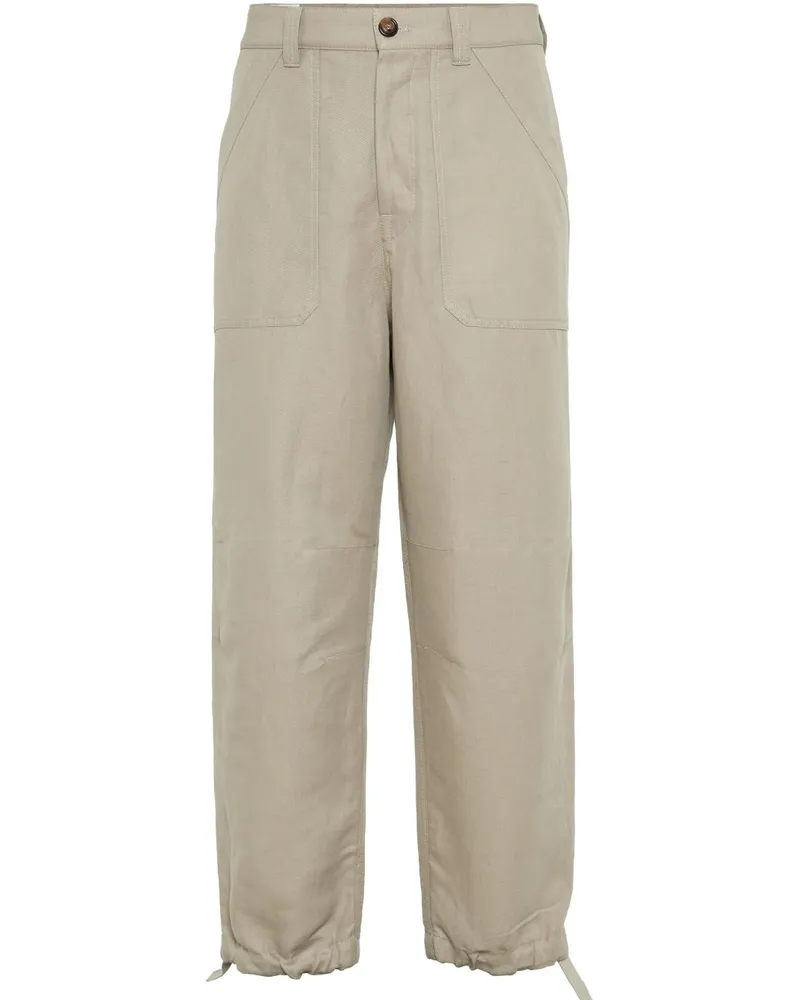 Brunello Cucinelli entspannte Fit -Hose Kaki