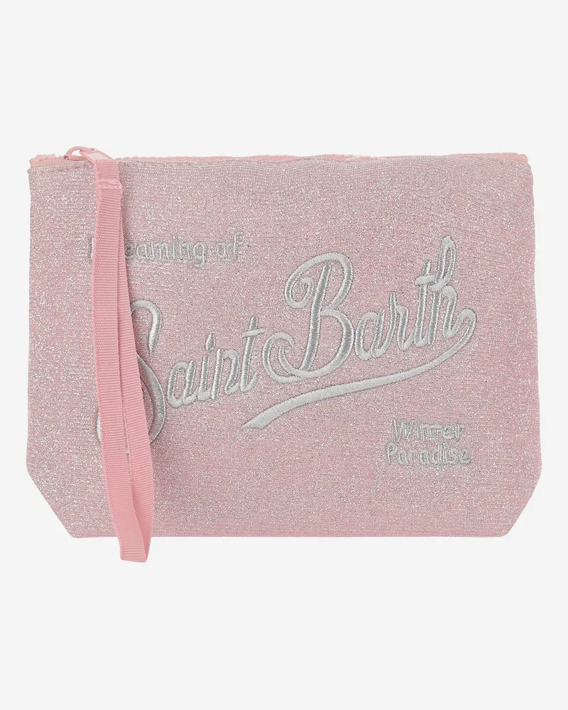 MC2 Saint Barth Aline Lurex-Clutch mit Logo Pink