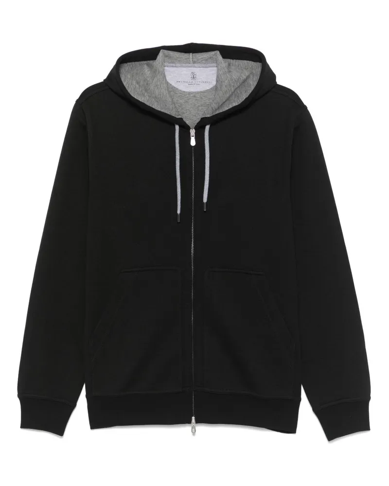 Brunello Cucinelli Baumwolle Zipepd Hoodie Black
