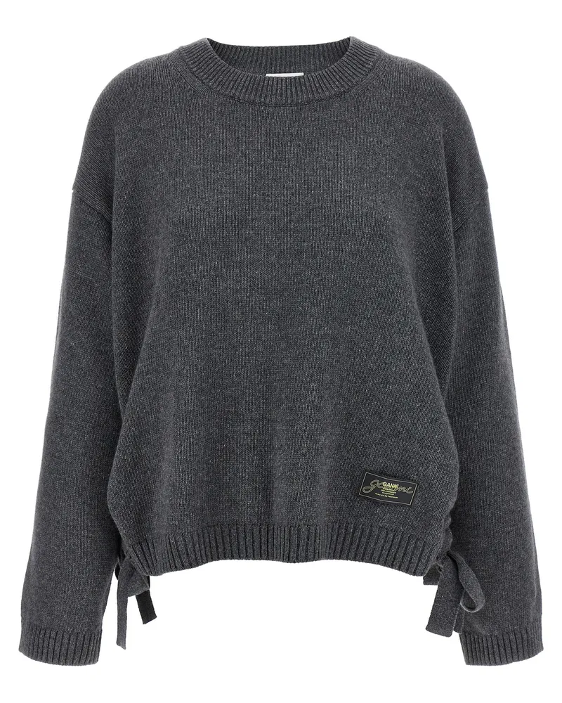 Ganni Side Schnürsenkel Pullover Gray
