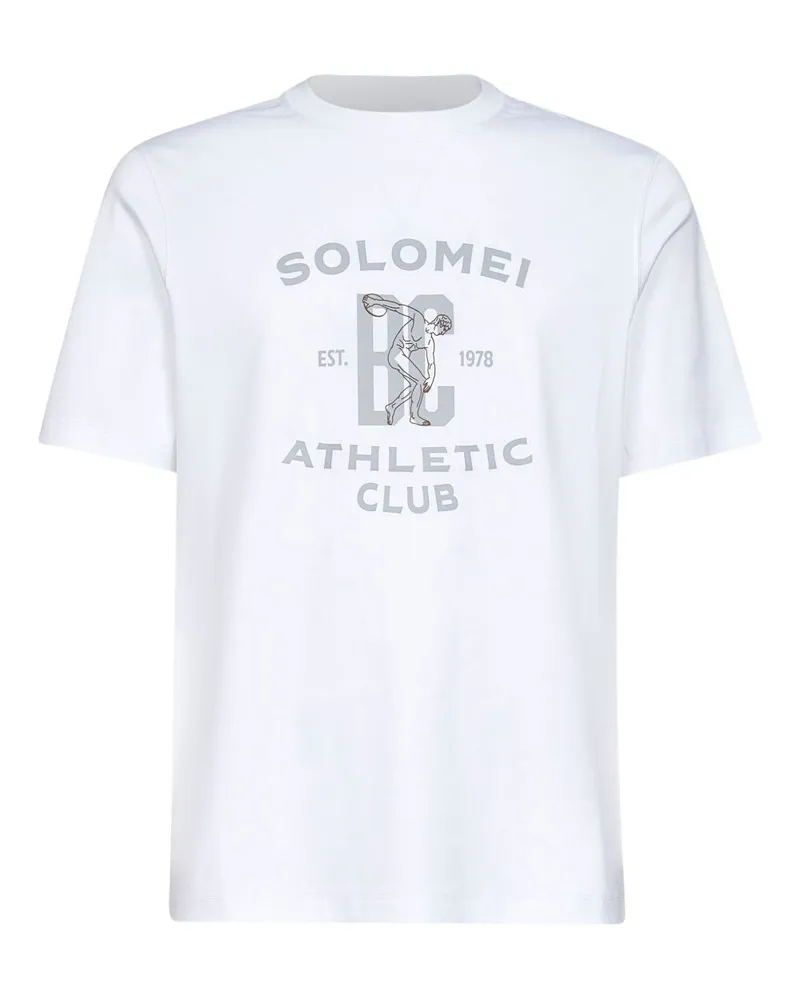 Brunello Cucinelli bedruckte Baumwoll -T -Shirt White