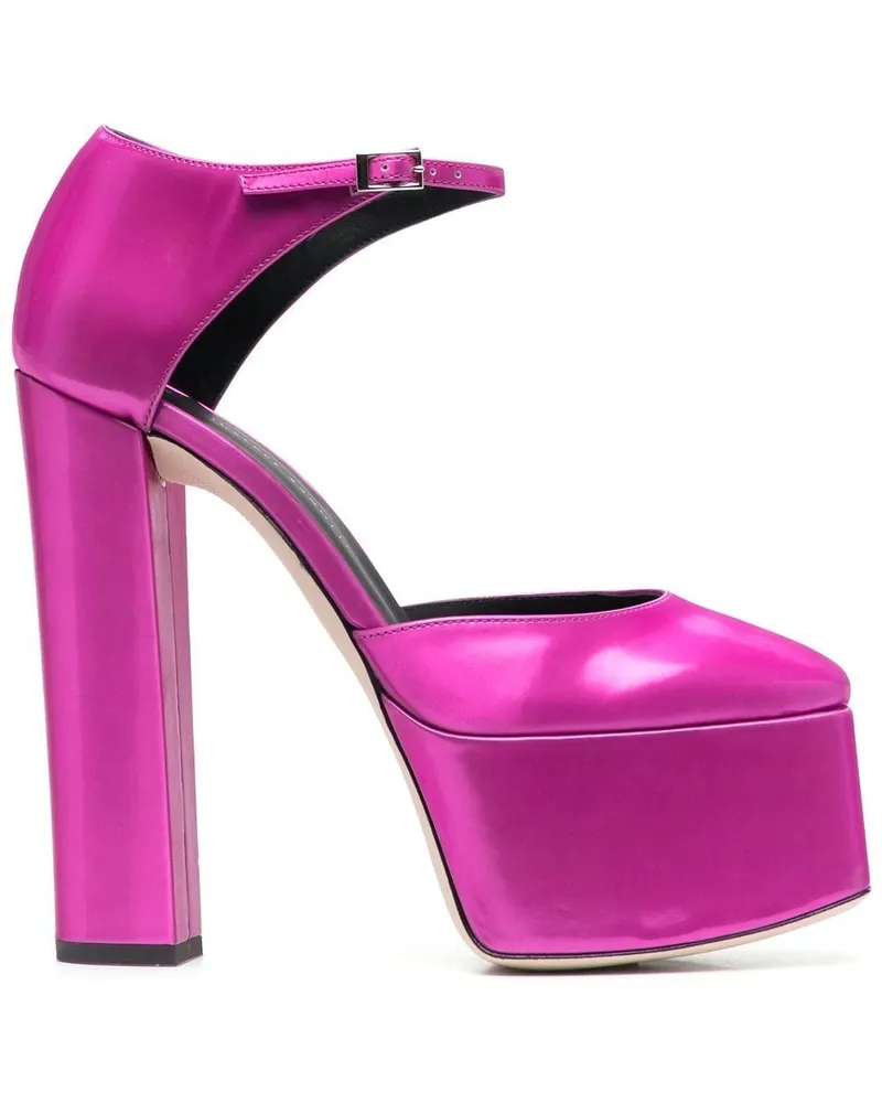 Giuseppe Zanotti Lederplateau Pumps Fuchsia