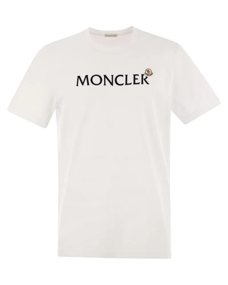 Moncler T -Shirt mit gefährter Wattestäbelogo White