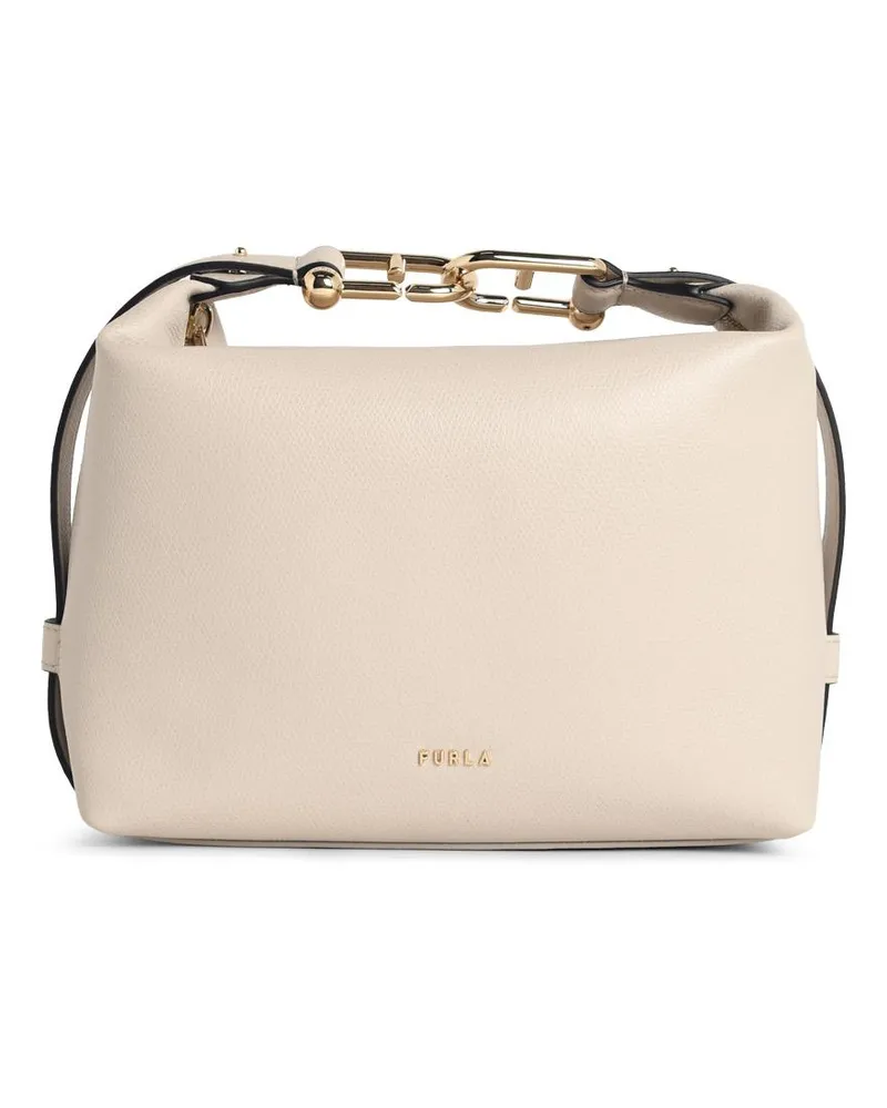 Furla Mini-Schultertasche „Tonie“ aus Lear in Elfenbein Ivory