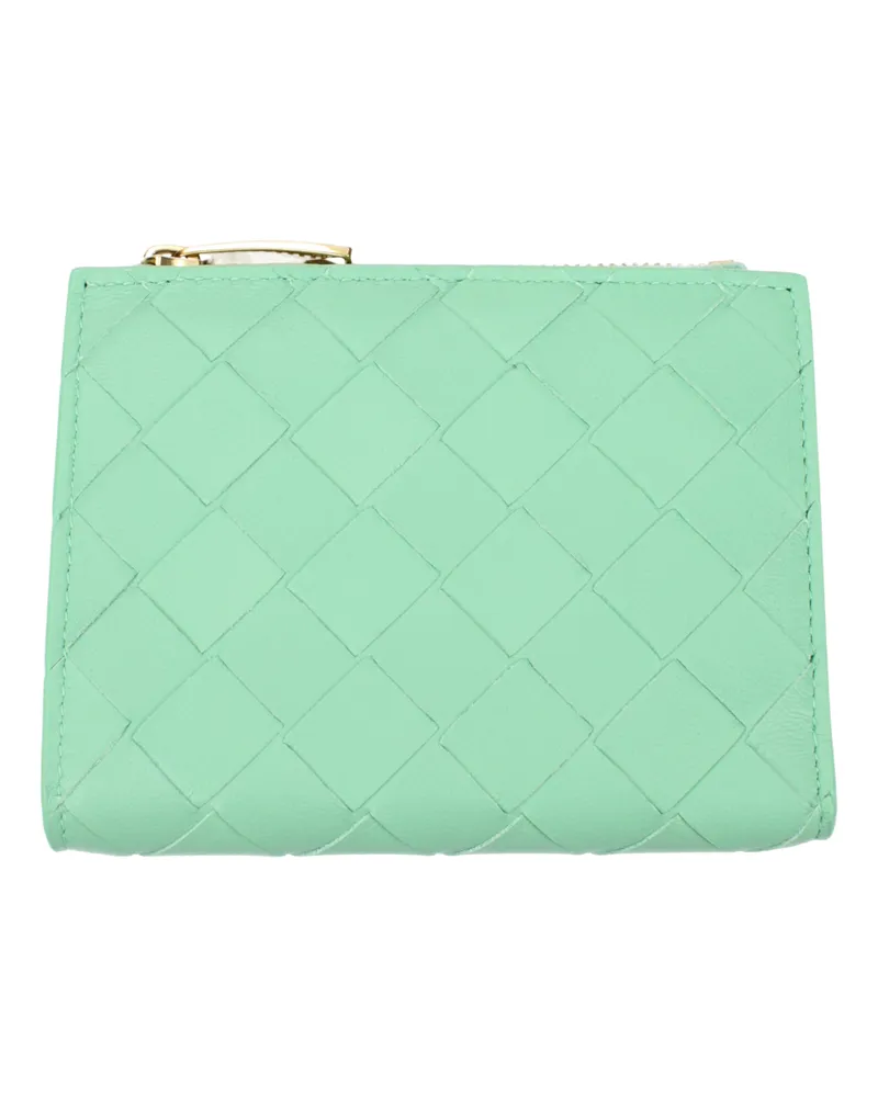 Bottega Veneta Damens Geldbörse aus grünem Leder/Hellgrün -
