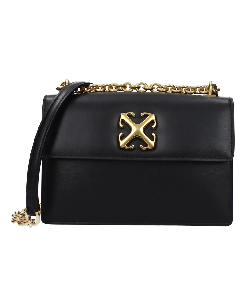 OFF-WHITE Off White Damens Umhängetaschen aus schwarzem Leder -