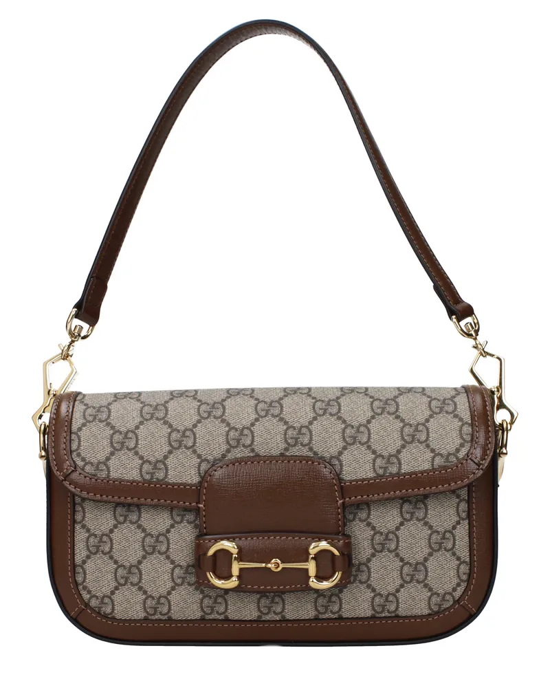 Gucci Horsebit 1955 Damens Handtasche Beige/Ebano-Stoff -