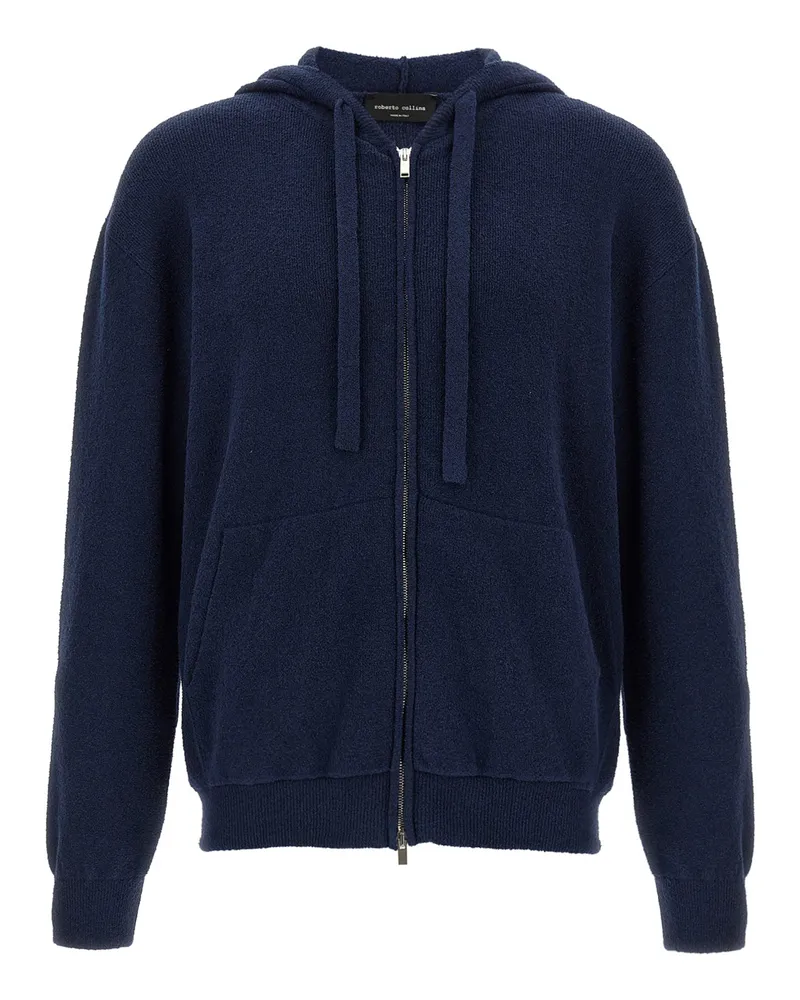 Roberto Collina Terry Hoodie Blue