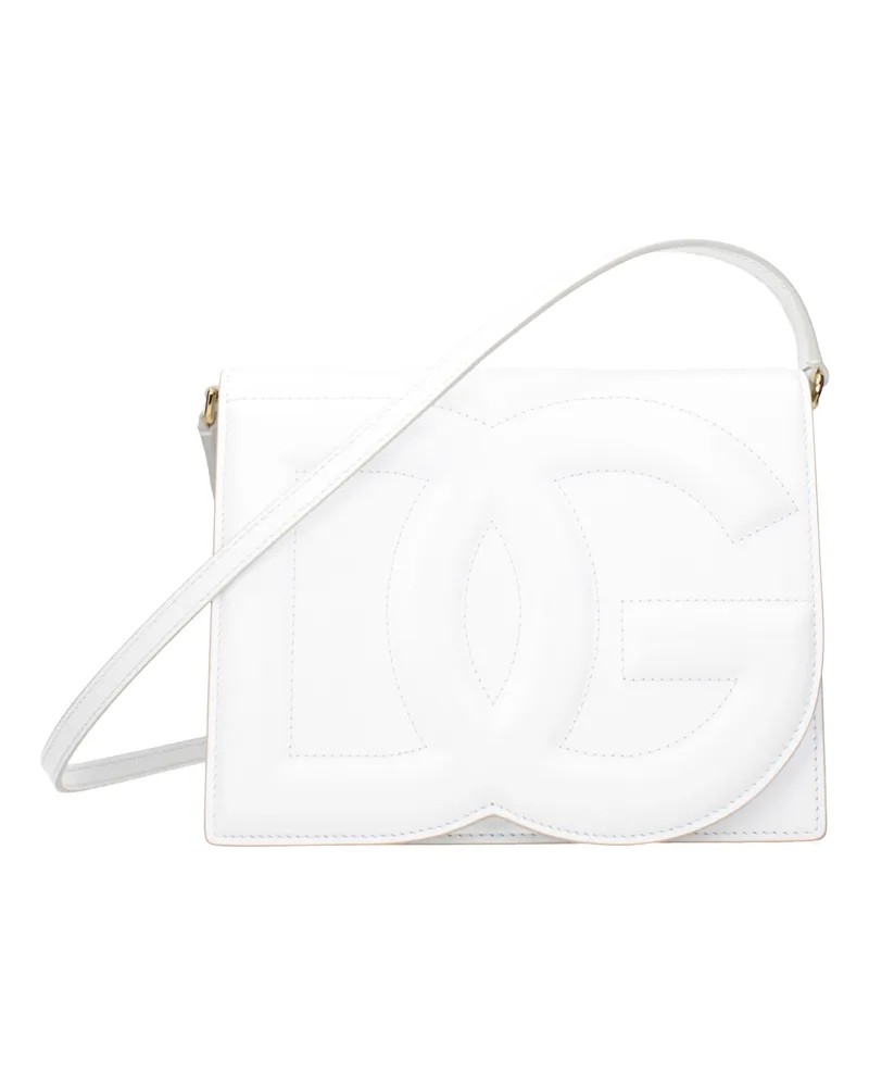 Dolce & Gabbana Dolce&Gabbana Damens Umhängetaschen aus weißem Leder/optischem Weiß -